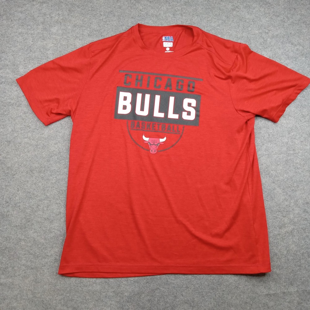 Chicago Bulls Shirt Mens XL Red NBA Basketball TX3 Cool Performance Tee